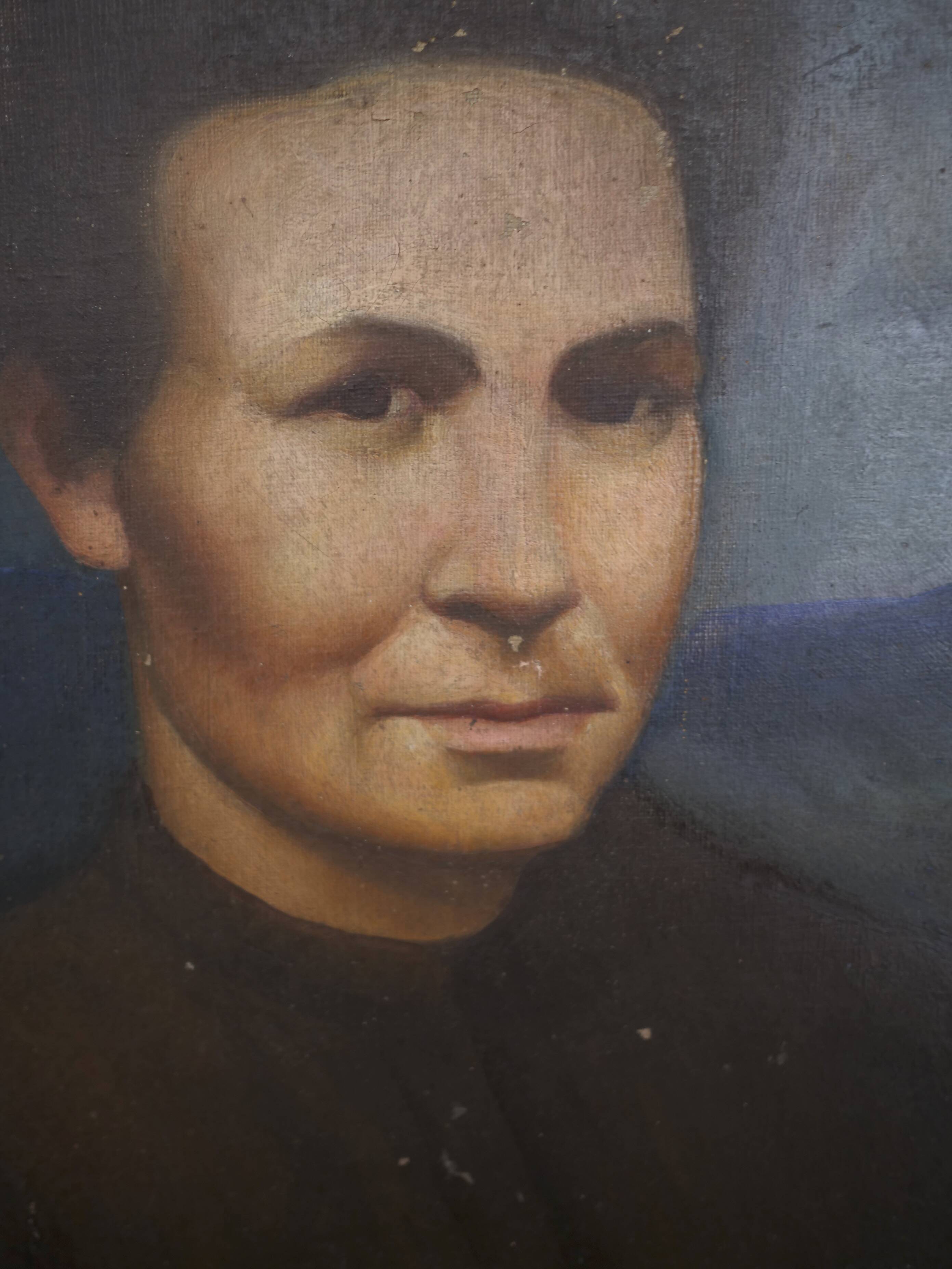 Portrait Oil on canvas Modern spirit signed Magisson 1930