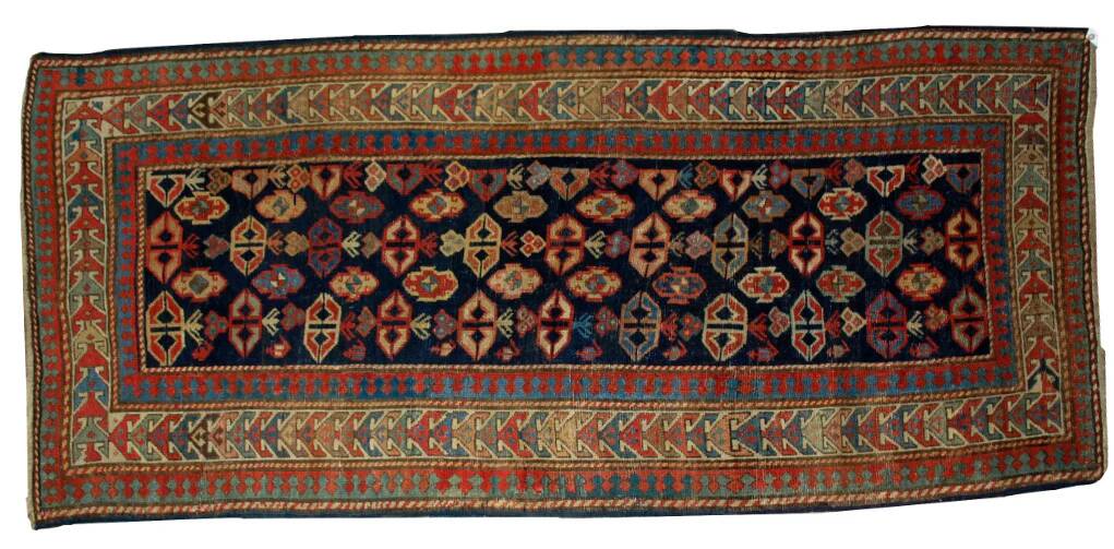 Handmade antique Armenian Gandzak rug 106cm x 222cm 1880s - 1B519