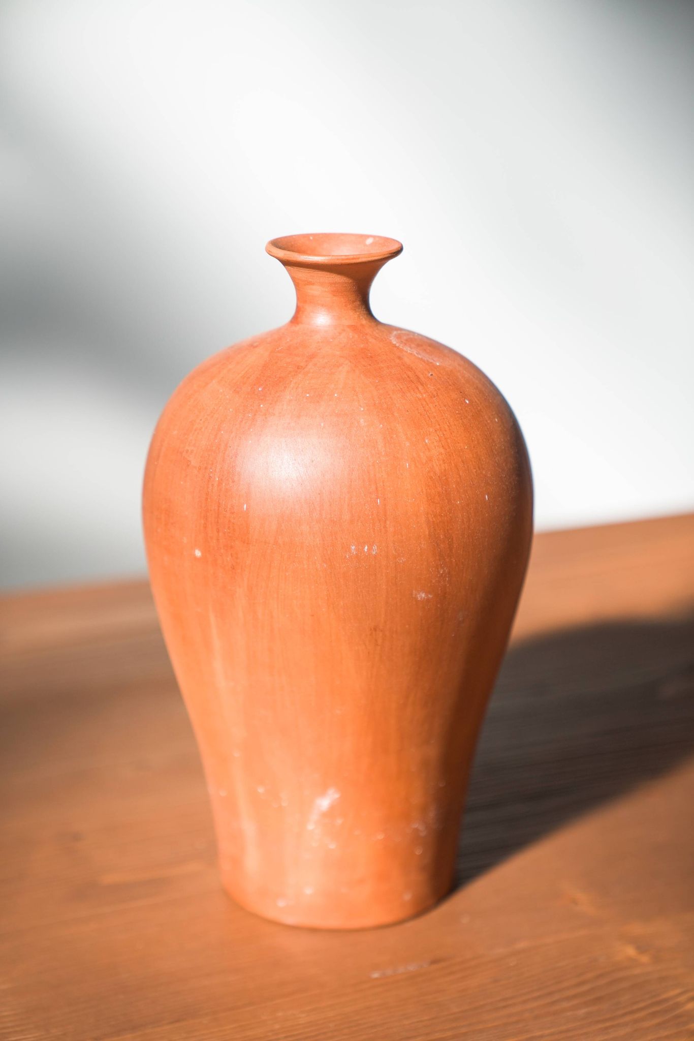 Pair of 1980s-90s Terracotta Vases – Minimalist Organic Shapes