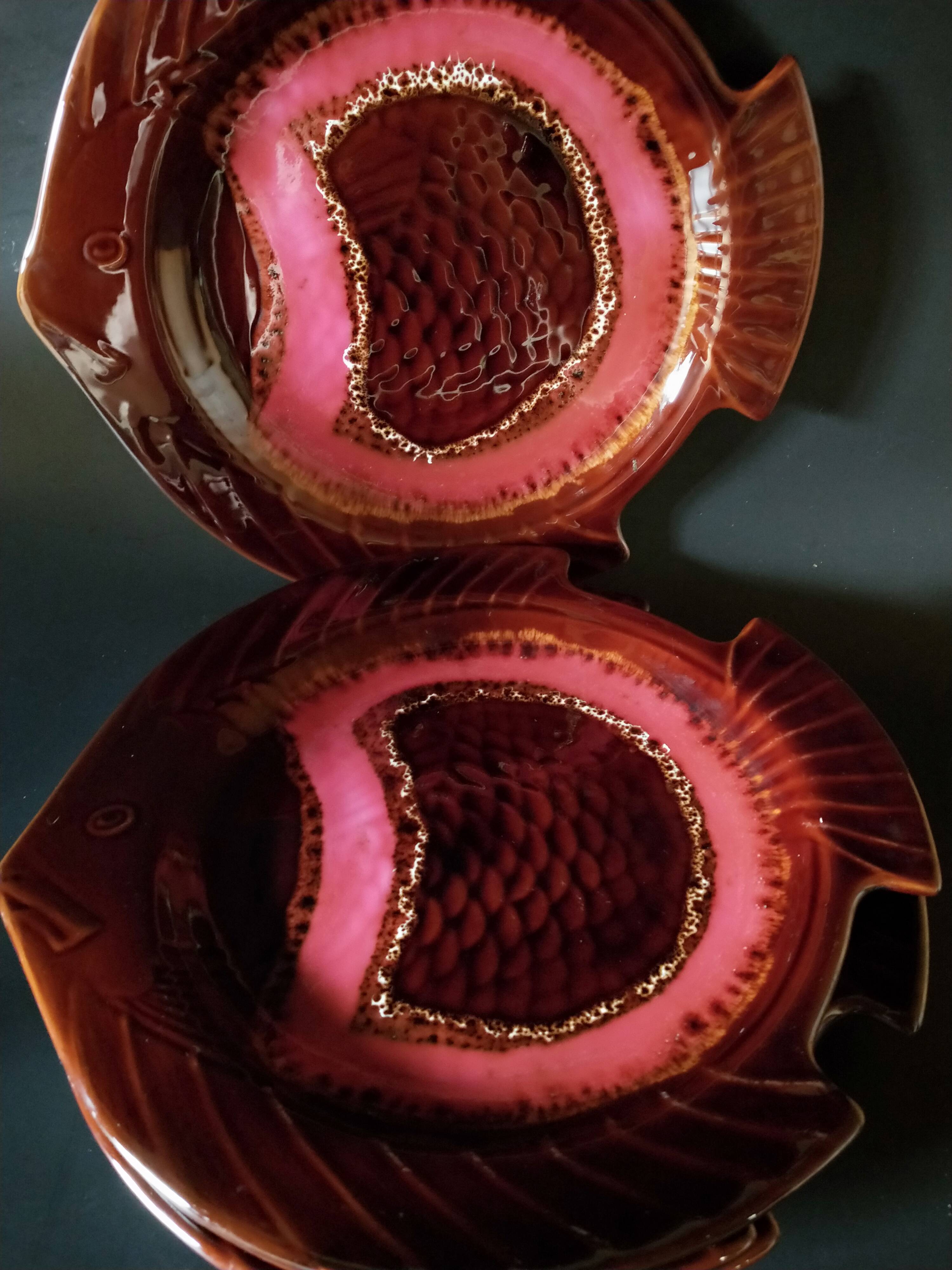 Lot 4 plates lizio fish shape