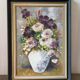 Mauve bouquet, oil on panel