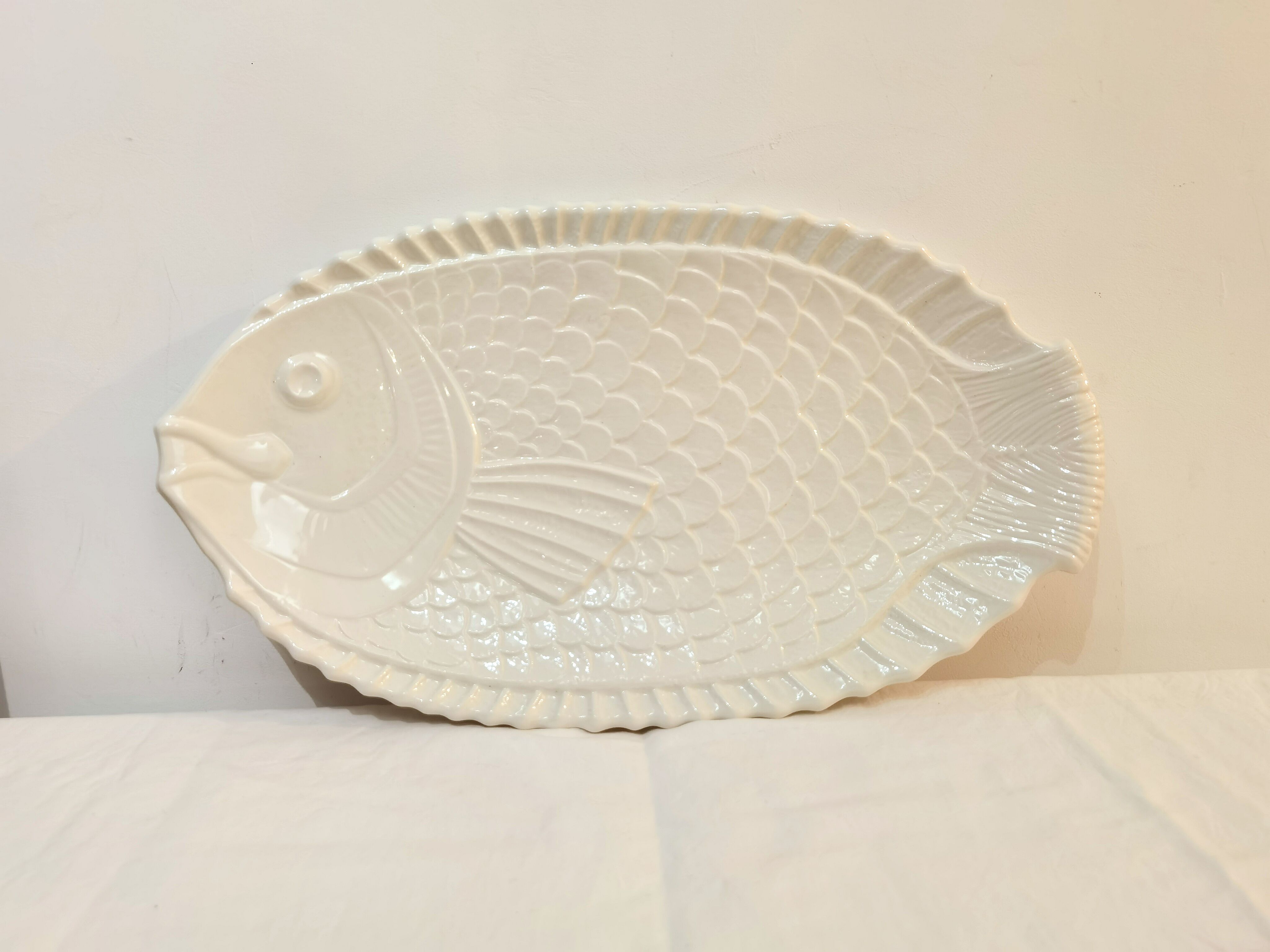 Sarreguemines Fish Service, lots of 23 pieces