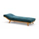 Canapé-lit vintage / chaise longue avec nouvelle tapisserie et magnifique menuiserie.