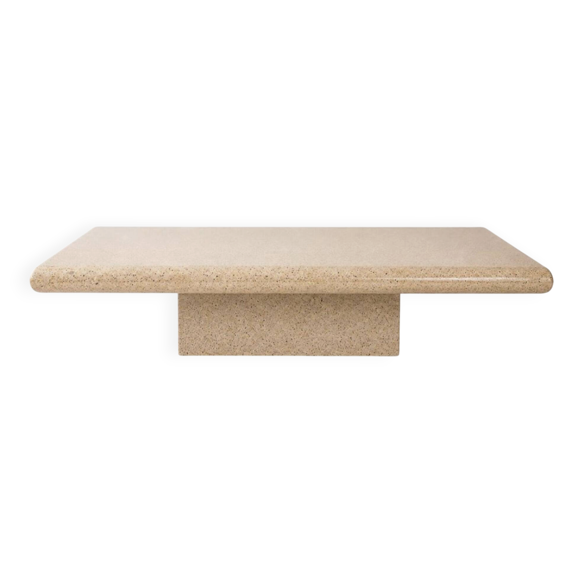 Jean Claude Mahey coffee table in speckled resin and wood, 1970s.