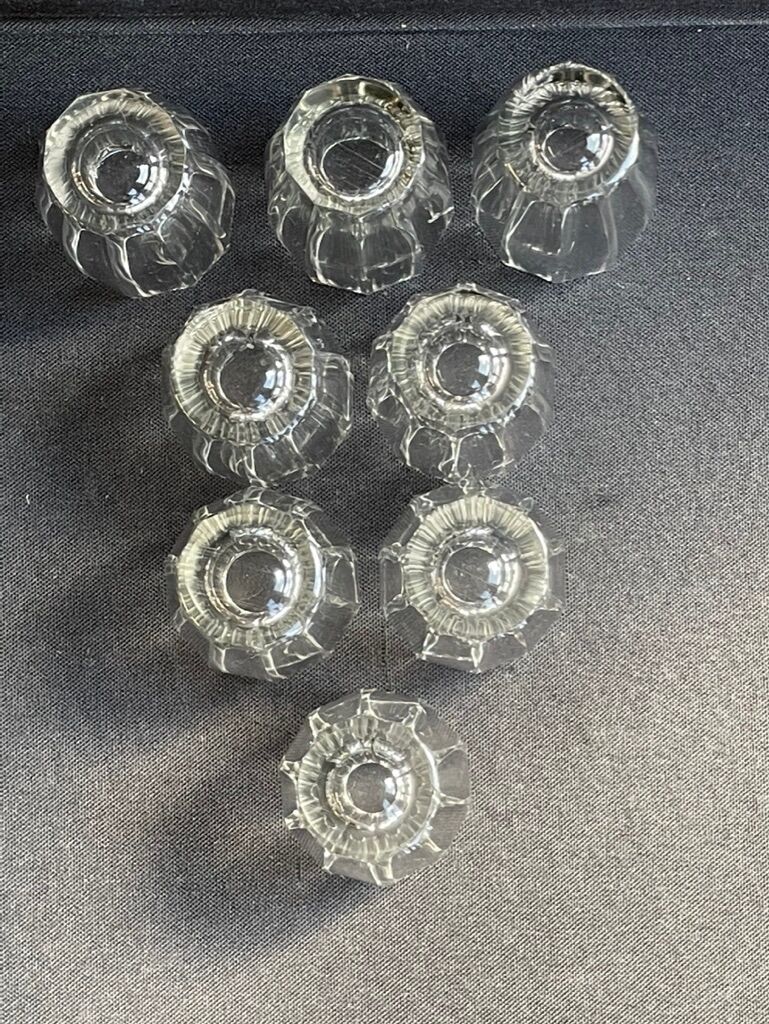 Liquor cabaret - Art Deco - Blown and cut crystal, mahogany or ebony macassar and stainless steel