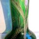 Vase "Spring" Art Nouveau enamelled glass Legras with purple iris and gold lace