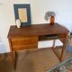 Vintage desk sled legs oak veneer