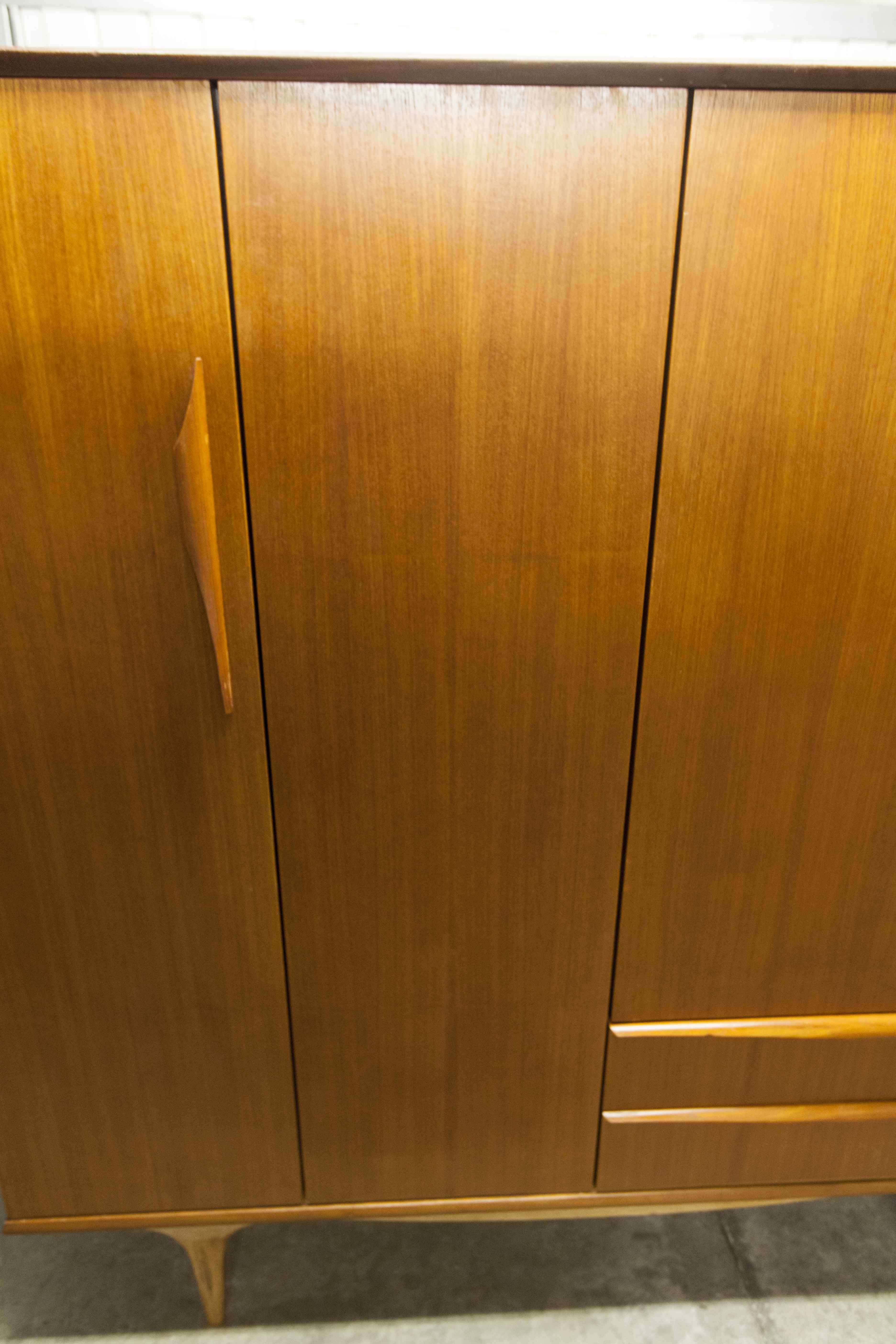 Scandinavian teak cabinet 1960 with mounting plan