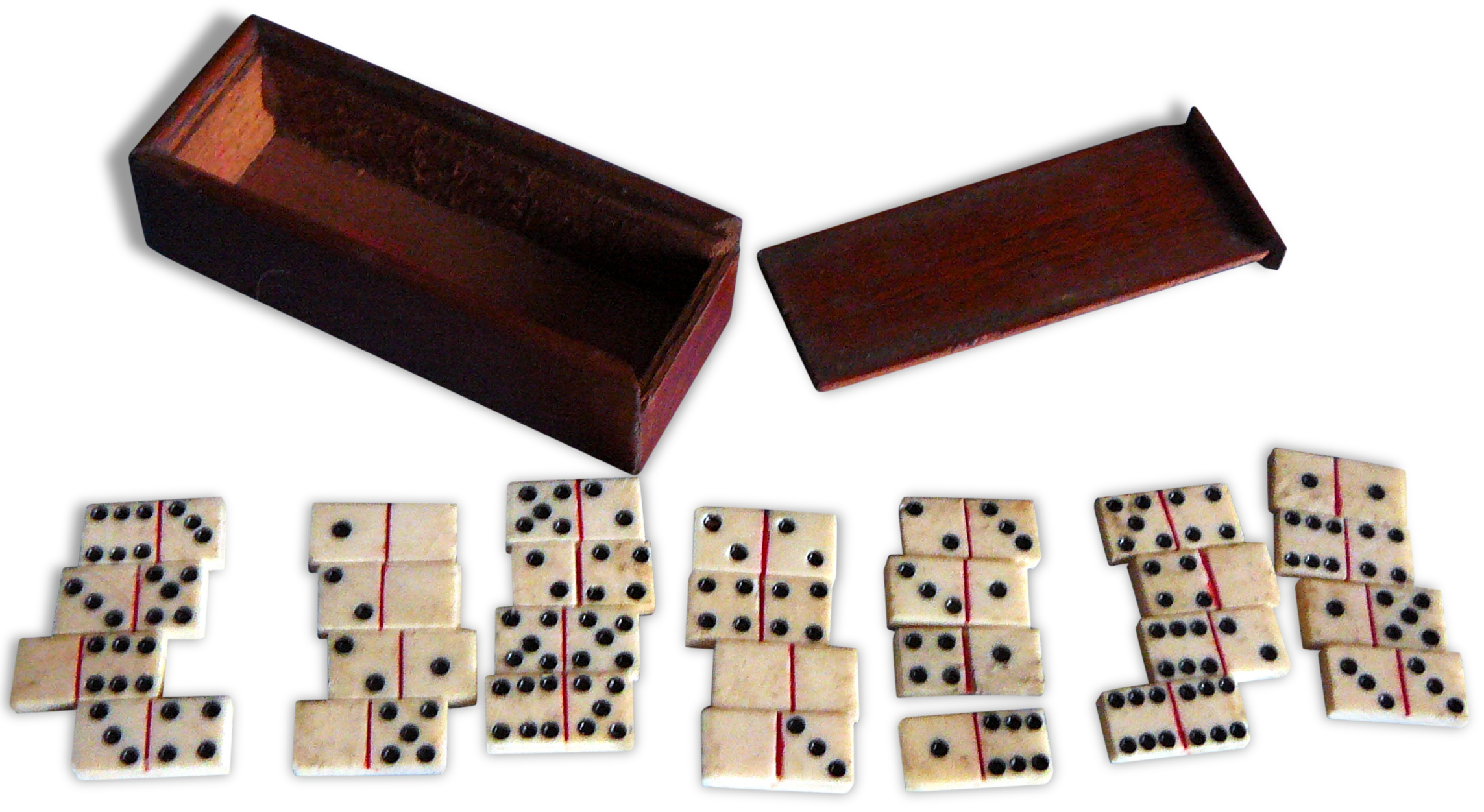 19th century miniature old dominoes game