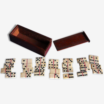 19th century miniature old dominoes game