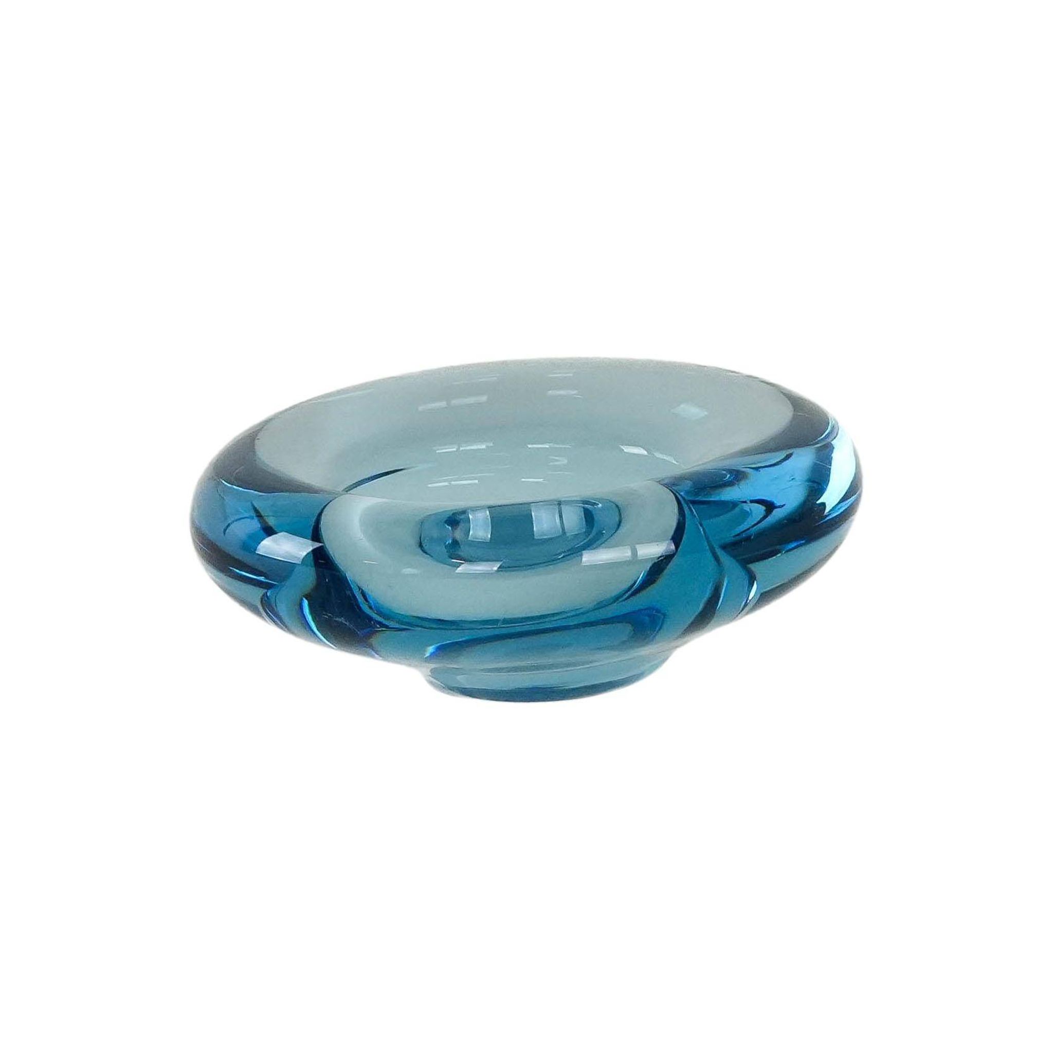 Glass platter, Danish design, 1960s, manufacturer: Holmegaard, designer: Pe