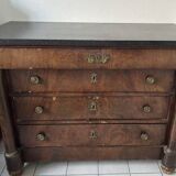 Empire chest of drawers with mahogany and marble top