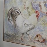 Watercolor Rooster Signed and Dated