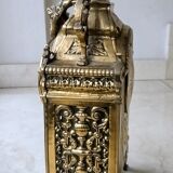 Gilt brass gothic mantle clock