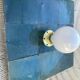 Blue zellige wall light