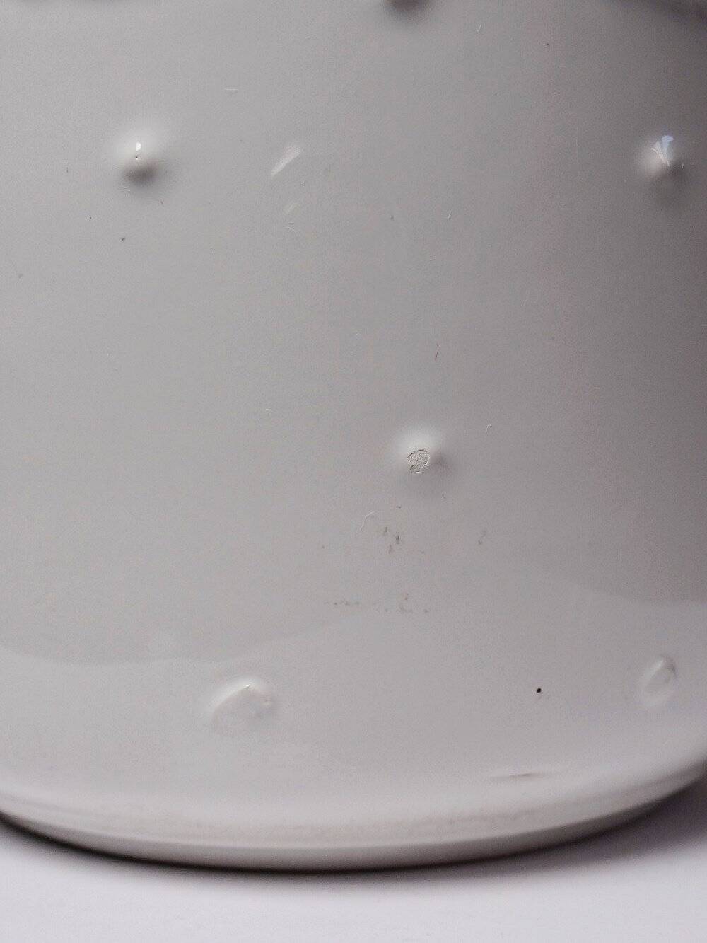Decorative cache-pot in white faience, vintage shabby chic from Bassano, Italy.