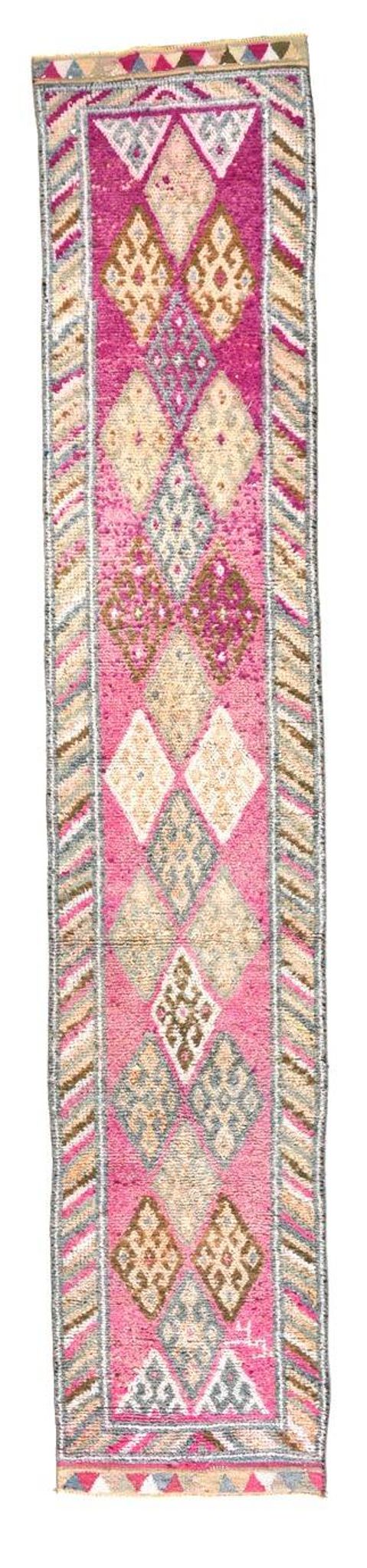 Soft Multicoloe Oushak Runner Rug, 75x397Cm