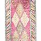 Tapis de couloir Oushak multicolore doux, 75 x 397 cm