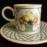Service of 6 coffee cups in porcelain Villeroy and Boch model Basket lot 1