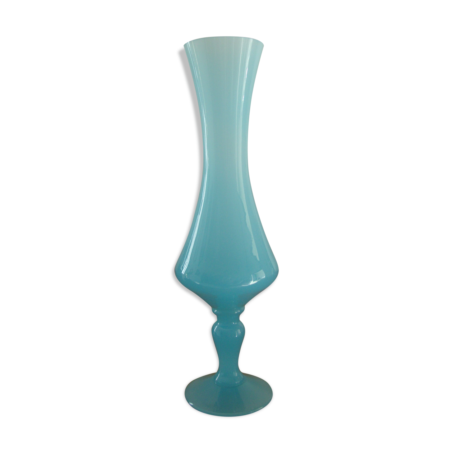 Blue opaline soliflore vase