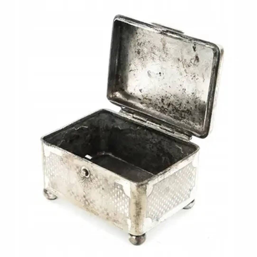 Art Deco sugar bowl, silver-plated brass, Norblin, Poland, 1920s