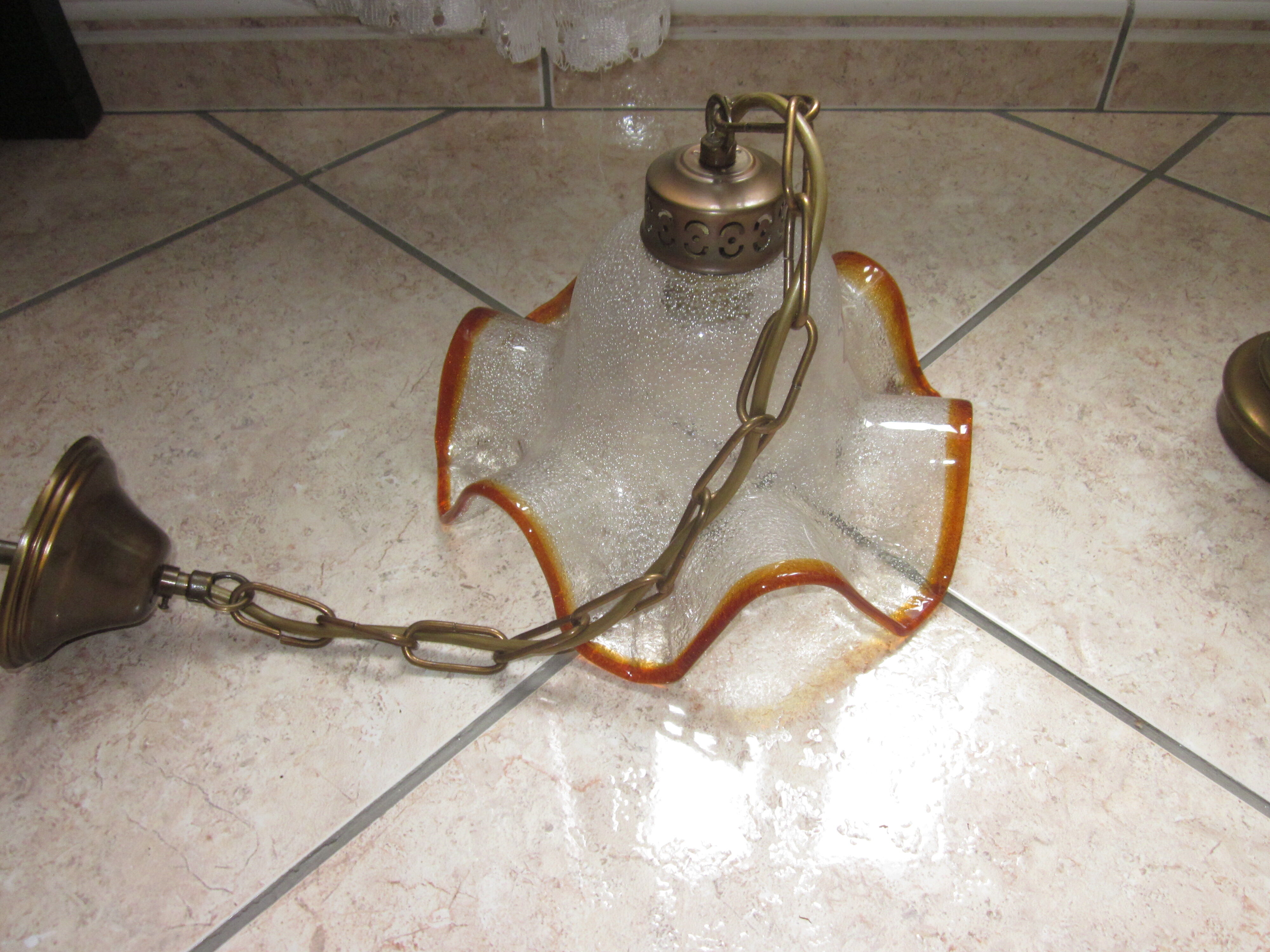 Granite glass hanging lamp