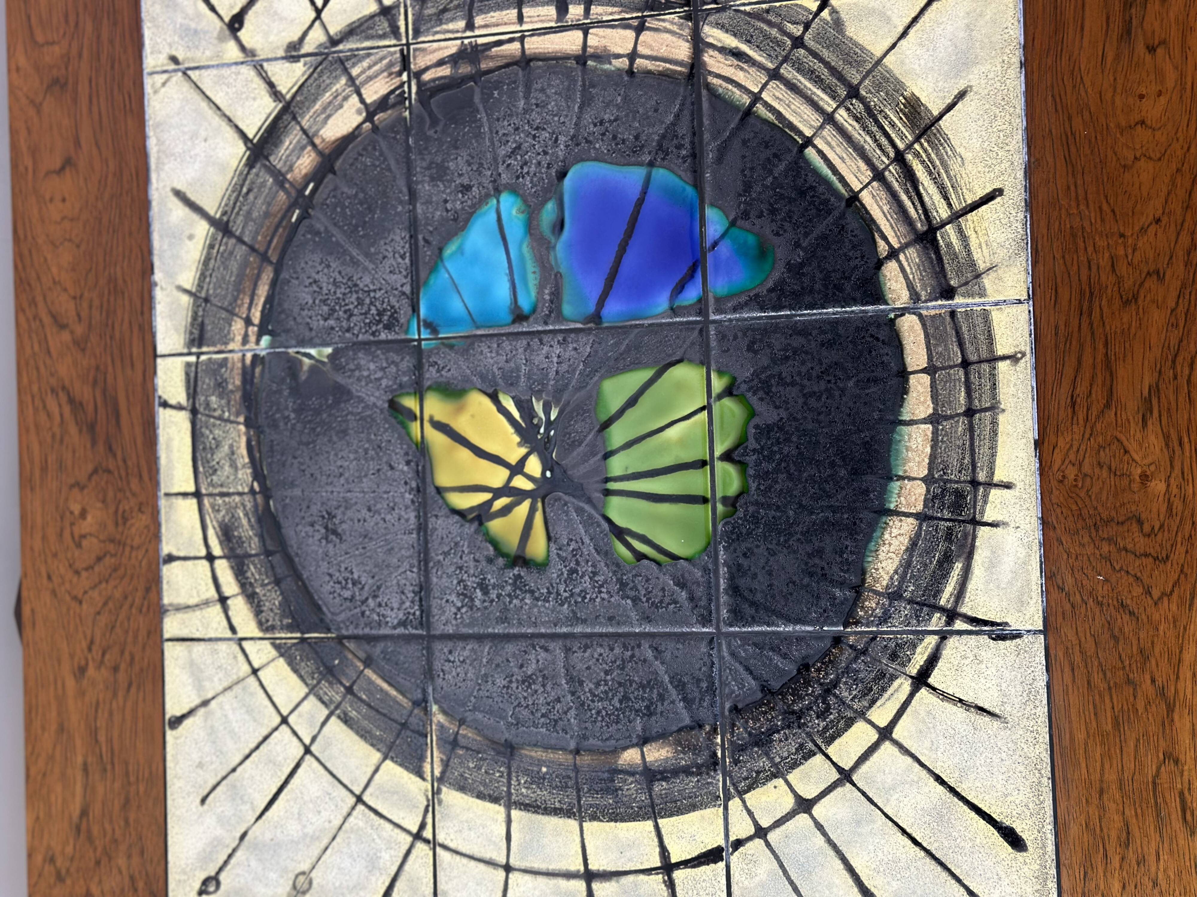 Teak coffee table with lava ceramic by j.belarti 1960