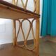 Wooden and rattan bookcase, 1970s-1980s