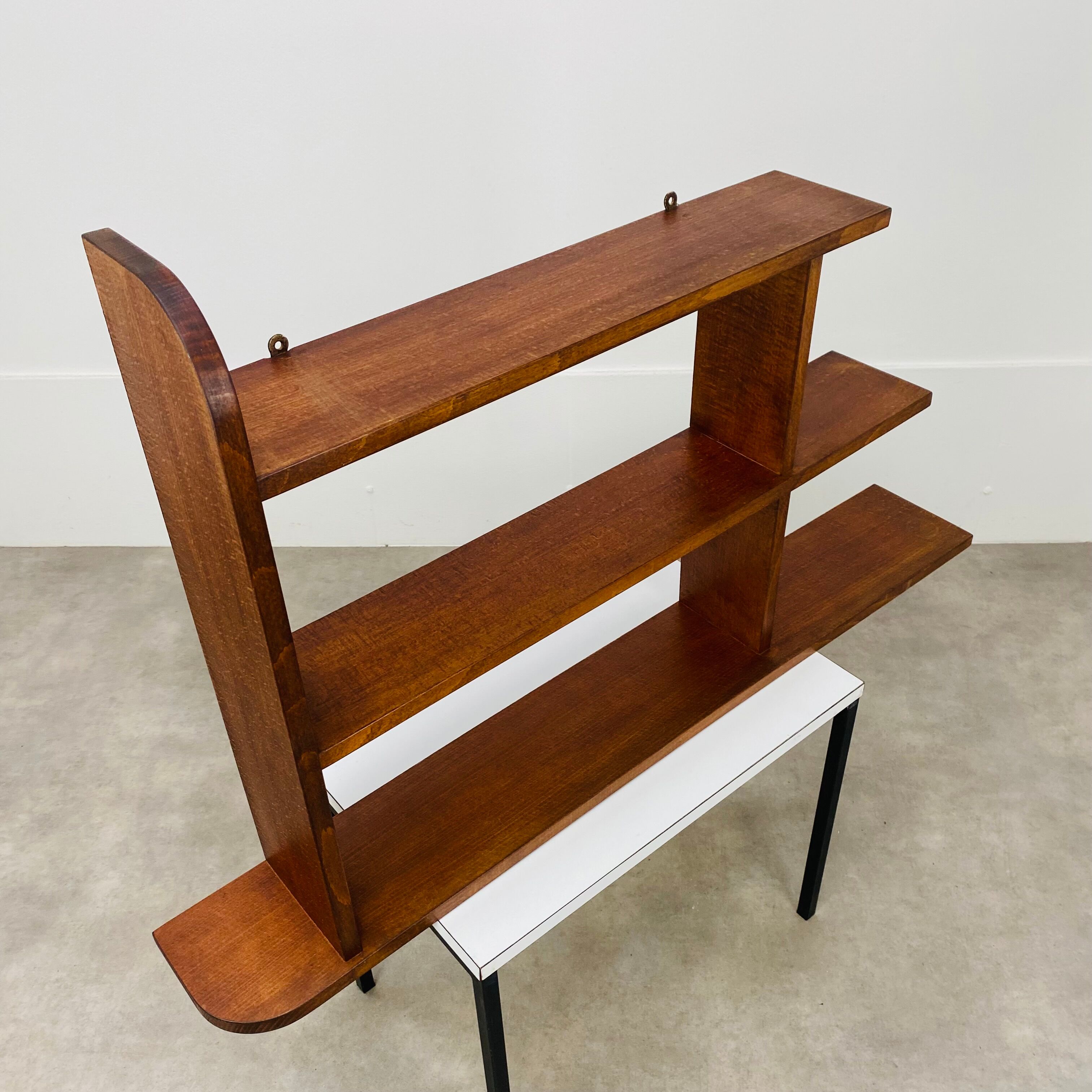 Wall shelf asymmetrical wood vintage 50s