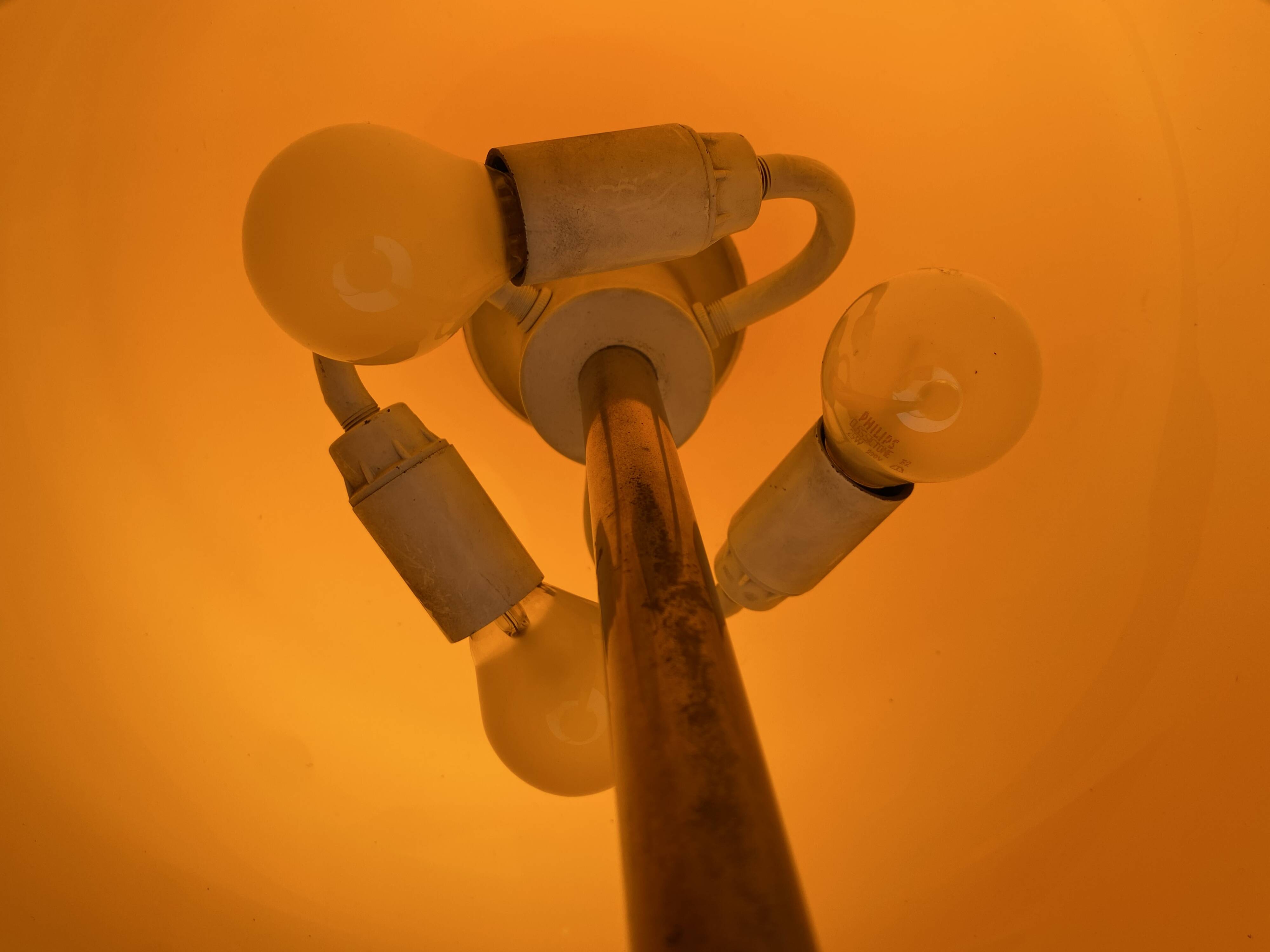 Mid-century modern orange glass Table lamp, Vistosi Italy, 1960s