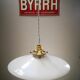 Suspension opaline white smooth art deco 1930