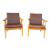 Pair of vintage armchairs with compass legs, "Boomerang" model by THO editions.