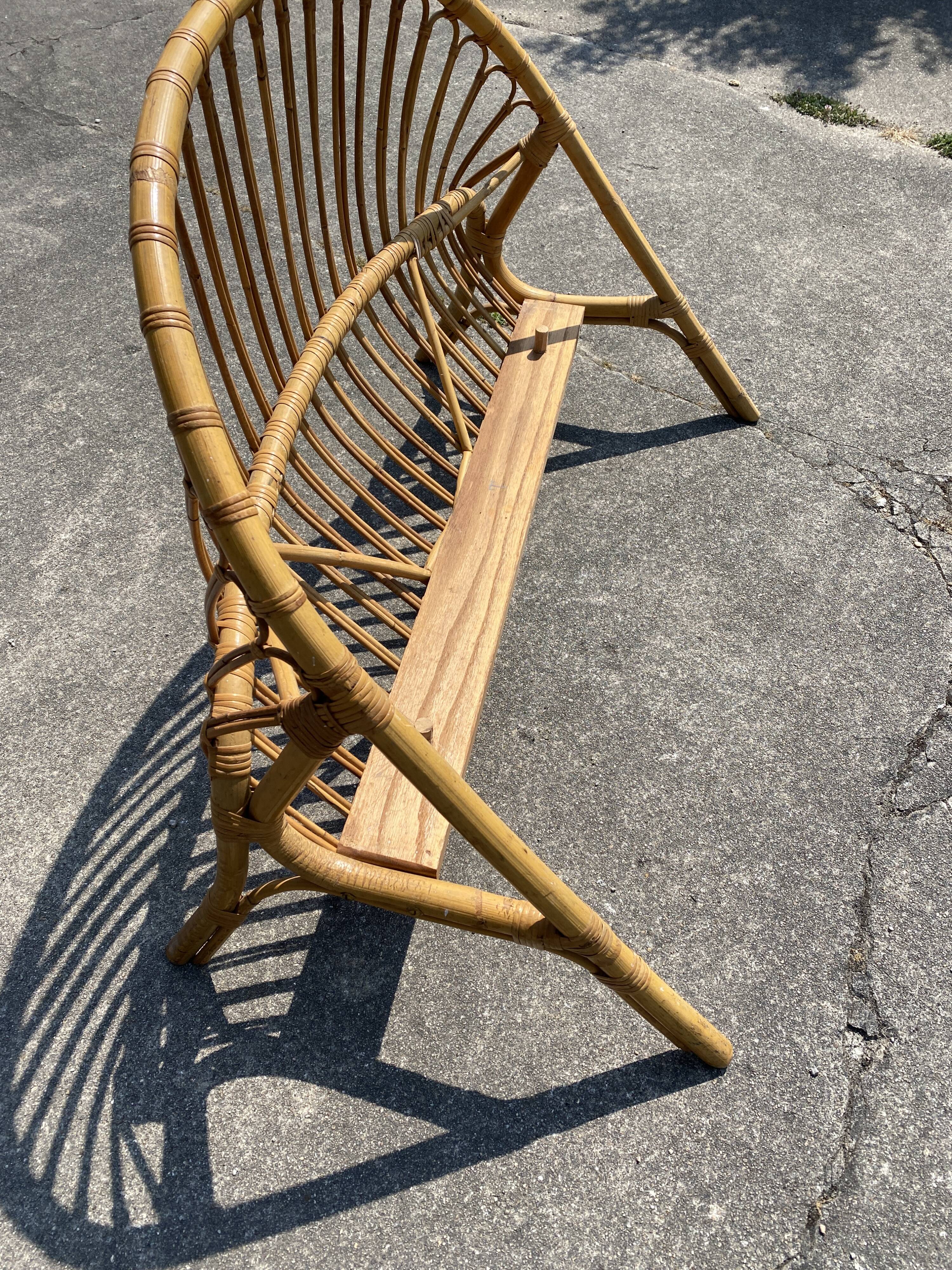 Antique rattan basket bed