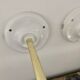 Pair of vintage electrified glass wall lamps