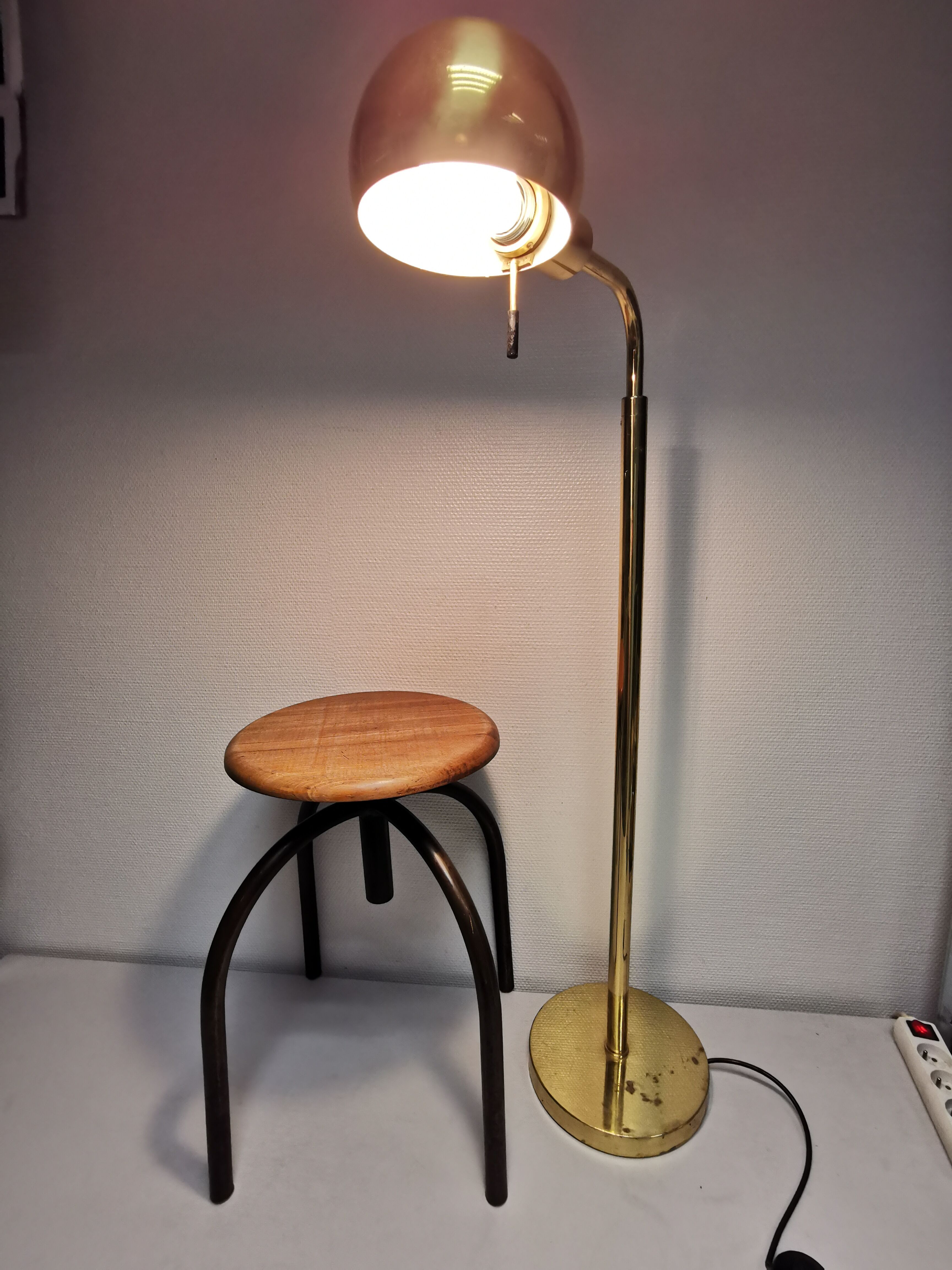 Adjustable brass floor lamp by Metalarte for Hansen, Spain, 1960s