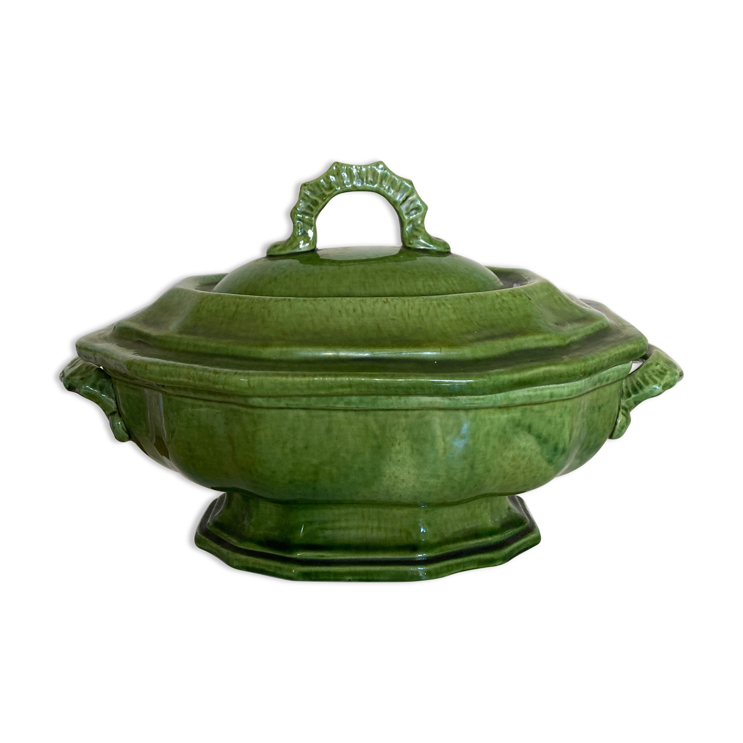 Soup bowl with godrons Aegitna Vallauris glazed earth 1950