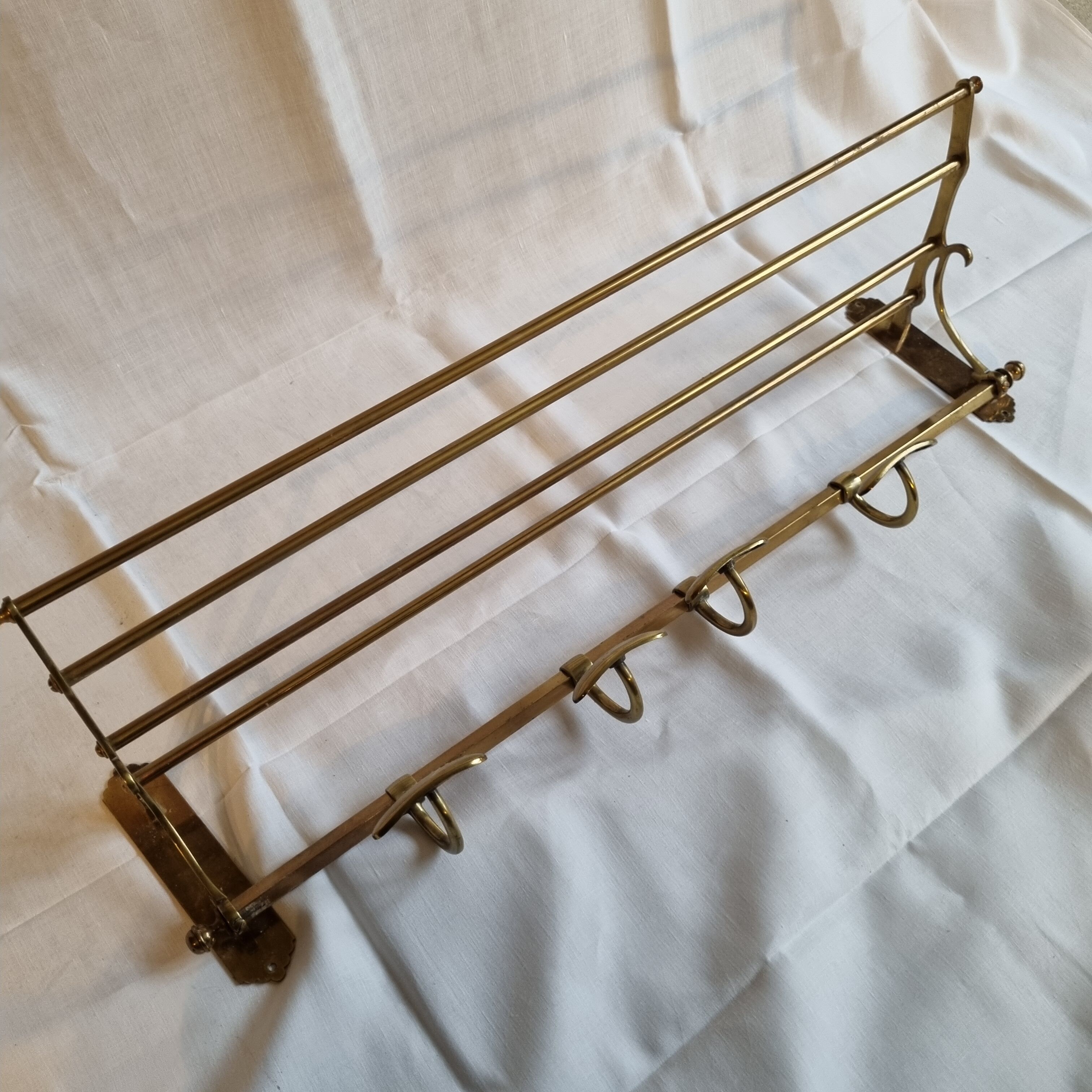 Brass wall coat rack