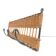 Wall-mounted coat rack with 3 patères in iron and rattan 60s