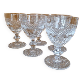 Cristallerie de Saint Louis - Series of 6 wine glasses n3 - Trianon model - Cut crystal