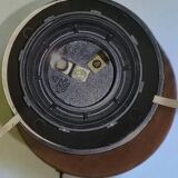 Vintage Unilux wood and brass lamp, 1970 France