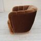 1960s, Danish curved chair, brown furniture velour.