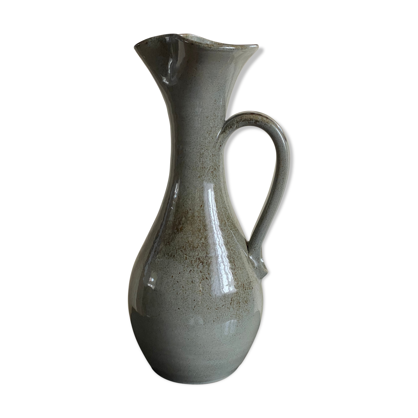 Green vintage ceramic vase