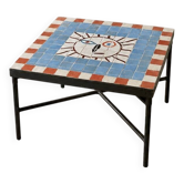 Table basse artisanale marocaine en zellige – Carreaux peints à la main