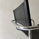 Chrome and black leather armchair