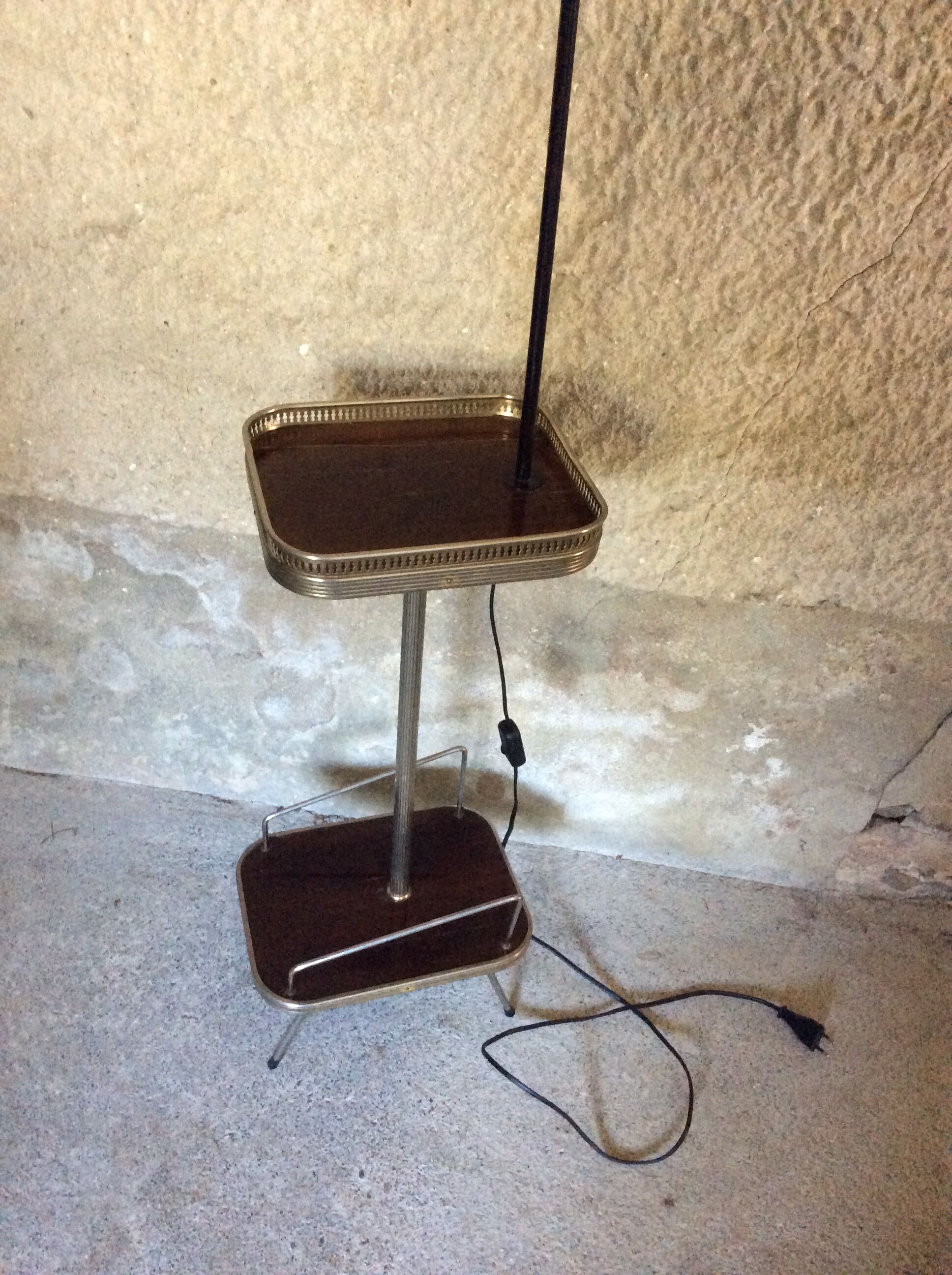 Lampadaire avec tablette vintage
