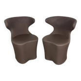 Pair of faux leather armchairs from the 1980s