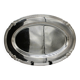 Very beautiful oval flat serving platter in silvered metal gallia coqui decoration