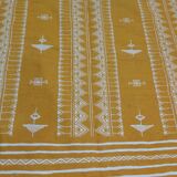 Tapis jaune et blanc fait main traditionnel en pure laine 110x210cm