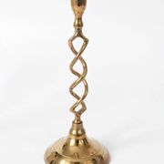 Set of 3 Vintage Twisted Brass Candle Holders, Midcentury