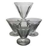 4 Baccarat crystal white wine glasses Rex model / Art Deco model H.8 cm D.8.7 cm In good condition